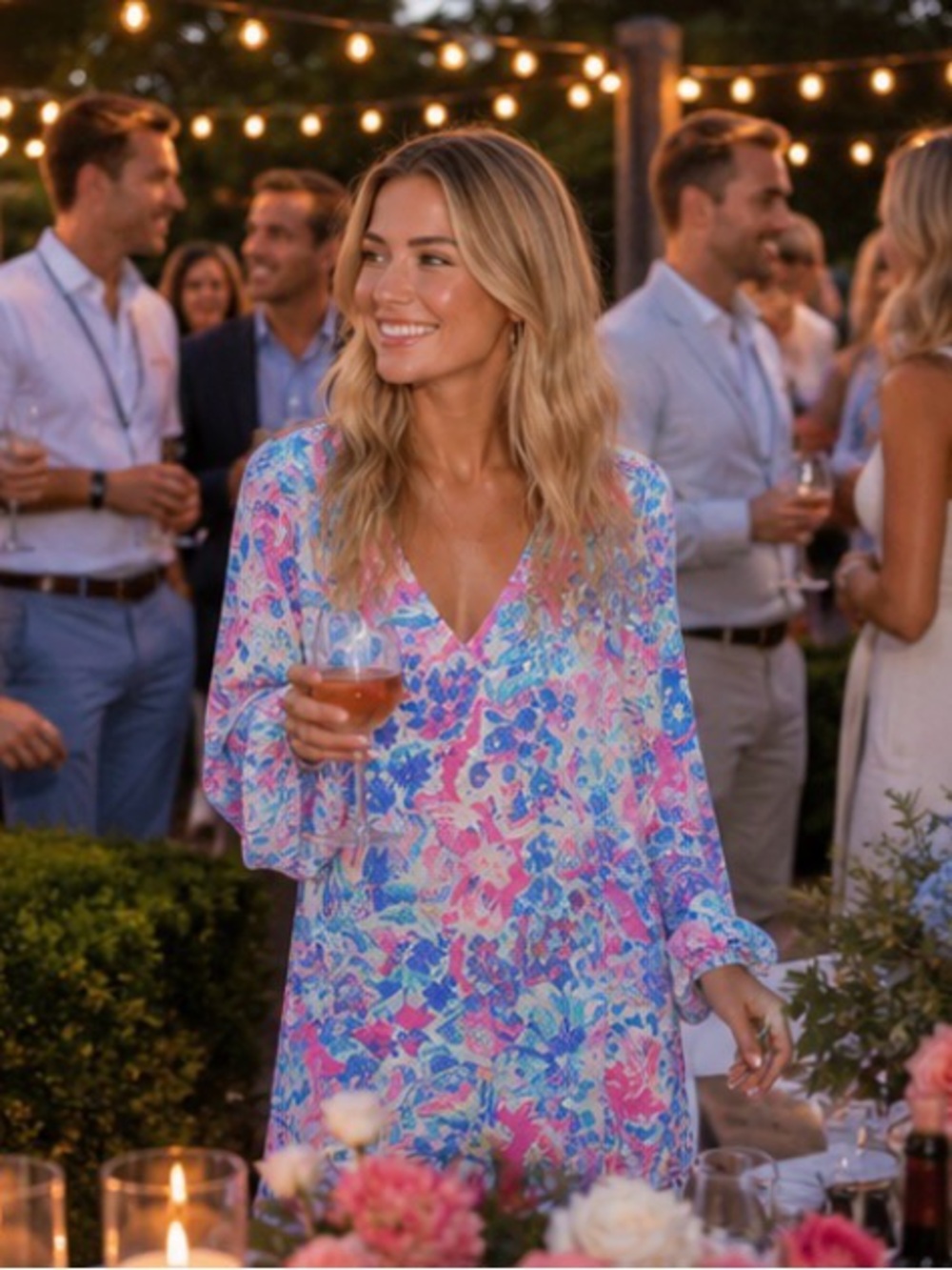 Lilly Pulitzer Miri Silk Caftan Dress Tiki Pink Gypsea Resort Mini - Picture 3 of 14
